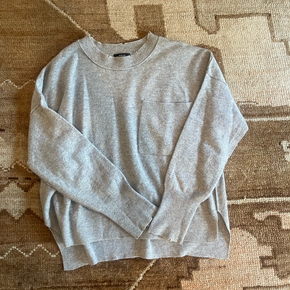 Agua Cashmere - Womens Cashmere Distressed Crewneck Sweater